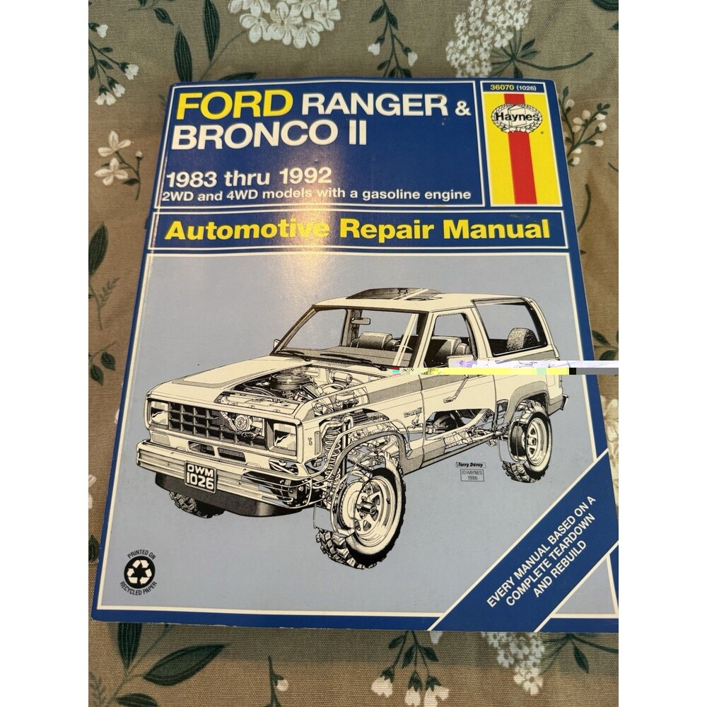 Ford Ranger and Bronco II 1983 -1992 haynes repair manual